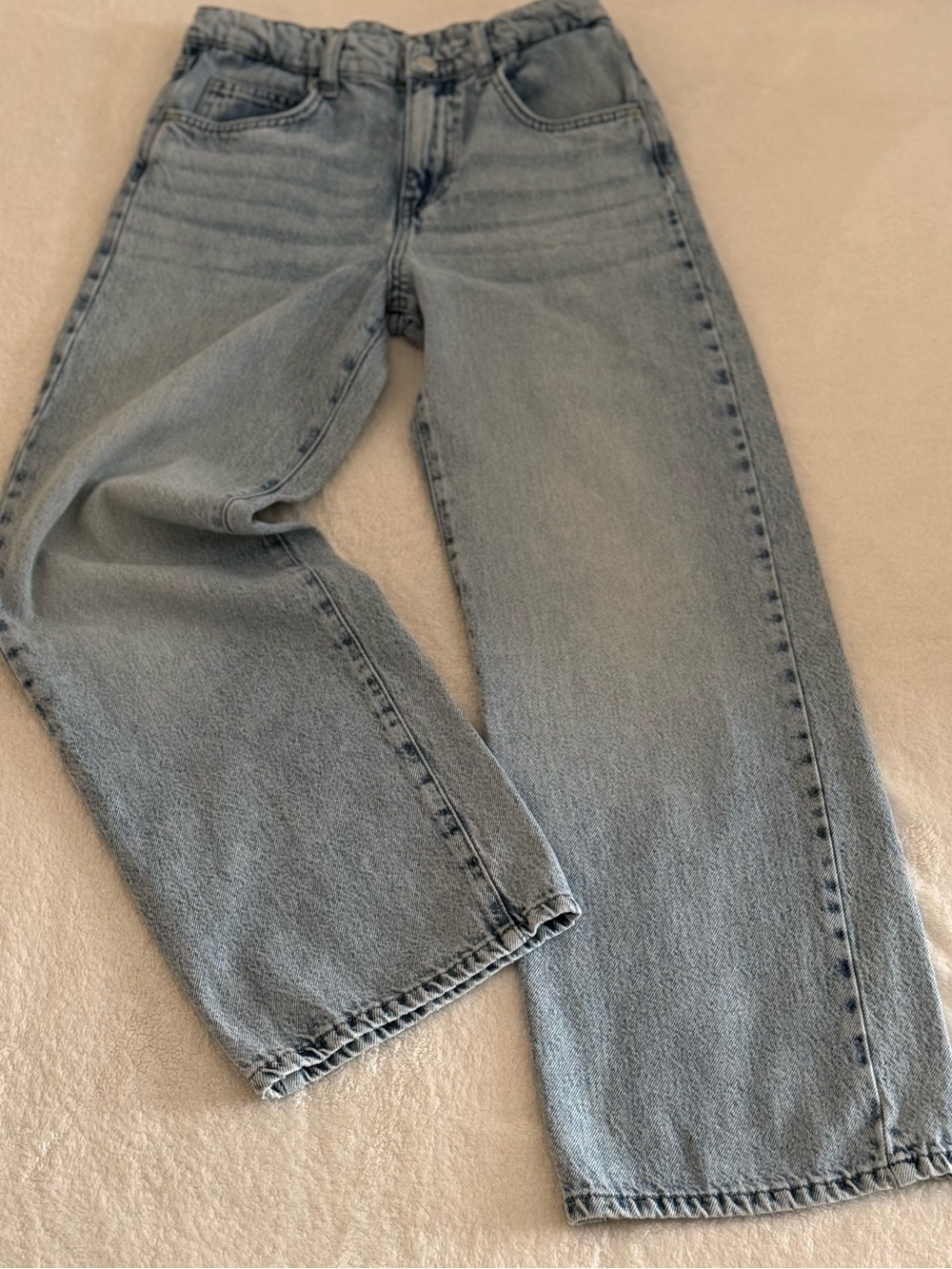 ZARA Kids Light Wash Wide Leg High Rise Jeans Size 13-14